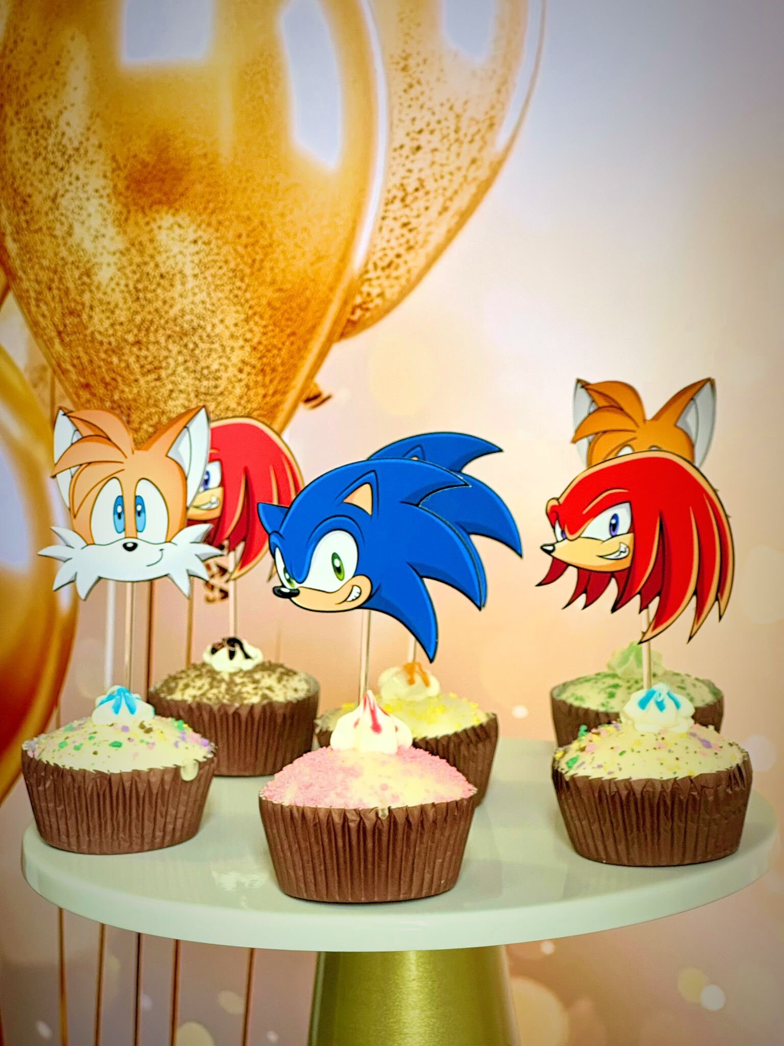 Sonic Cupcake Toppers , Knuckles Cupcake Toppers, Tails Cupcake Toppers ...