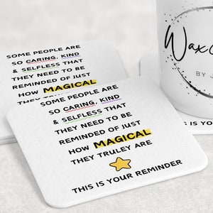 Kleine Erinnerungen Untersetzer - Positive Affirmationen Untersetzer, Geschenk für Selbstliebe, Geschenk für psychische Gesundheit, Motivationsuntersetzer, Briefkastengeschenk