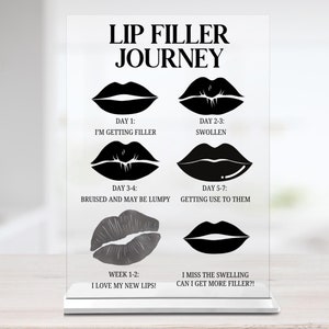 Bord met advies nazorg voor lipvuller | Acrylbord |Salonbord | Bord esthetiek nazorg | Lipfiller Journey Care| Nazorgbord lip