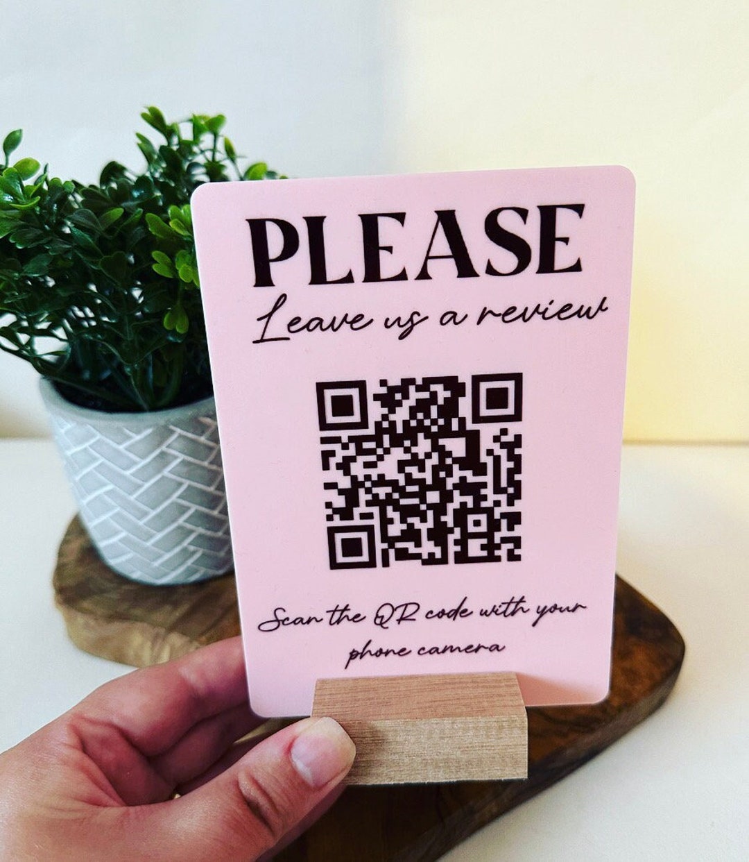 Mini QR Code Display Sign Social Media QR Code Salon Sign Beauty Sign