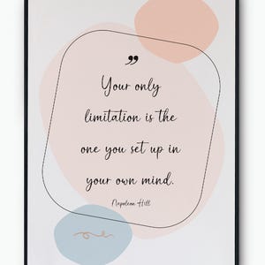 Determination quotes, positive mindset, Napoleon Hill, Self-Development, life attitude, inspirational quotes, gift ideas, digital Posters.