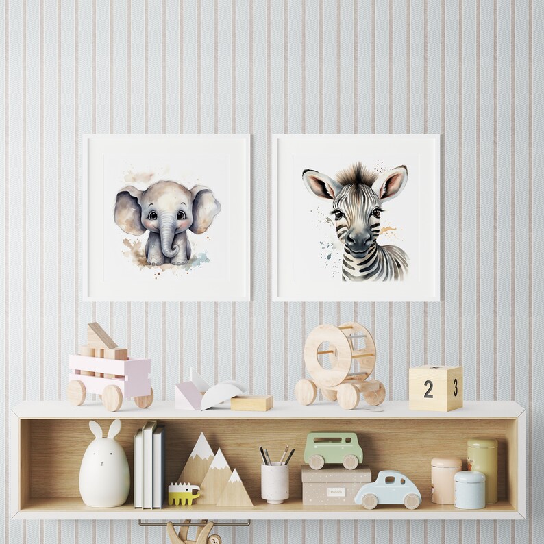 Jungle Animals Clipart Printable Wall Art for Kids Bedroom - Etsy