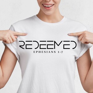 Redeemed Svg, Redeemed Shirt Svg, Redeemed Png, Redeemed Sublimation Svg,Redeemed Mug Png,Cross Nails Pdf,Christian Eps,Christian Shirt Dxf image 2