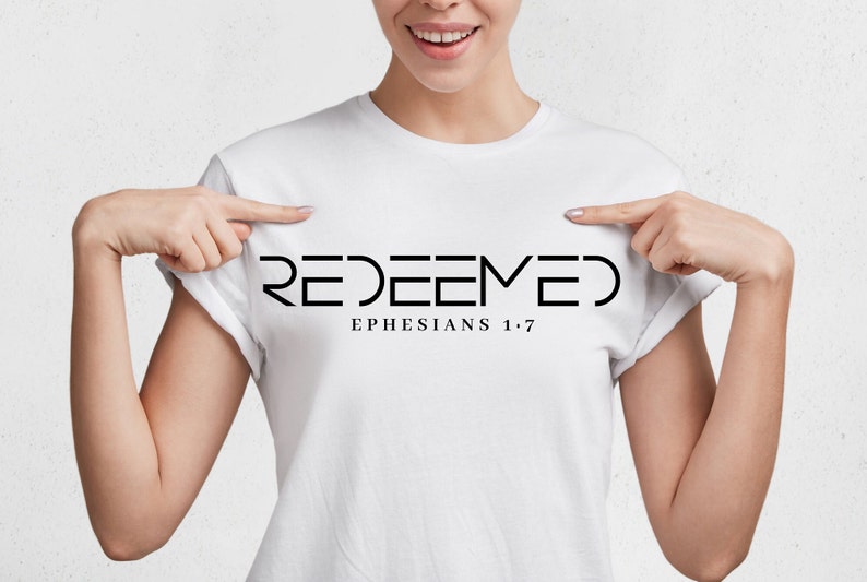 Redeemed Svg, Redeemed Shirt Svg, Redeemed Png, Redeemed Sublimation Svg,Redeemed Mug Png,Cross Nails Pdf,Christian Eps,Christian Shirt Dxf image 2