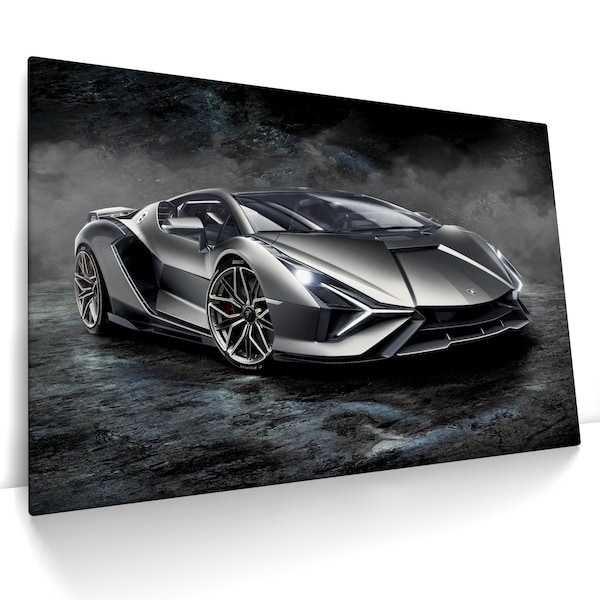 Lamborghini Sian 04.5301 - Image sur toile, affiche, voiture, voiture de sport, voiture de luxe, impression d'art mural sur toile, art encadré