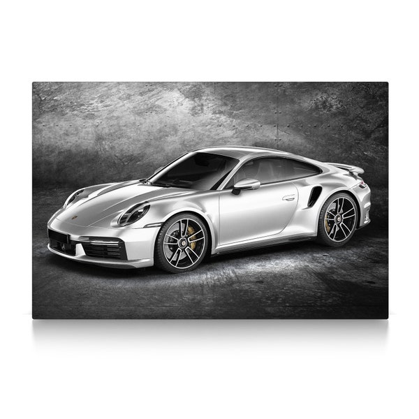 Porsche 911 Turbo S - Leinwand Bild, Poster, Auto, Sportauto, Luxusauto, Canvas Wall Art Print, Framed Art, Gerahmte Kunst, Rahmen 04.5601