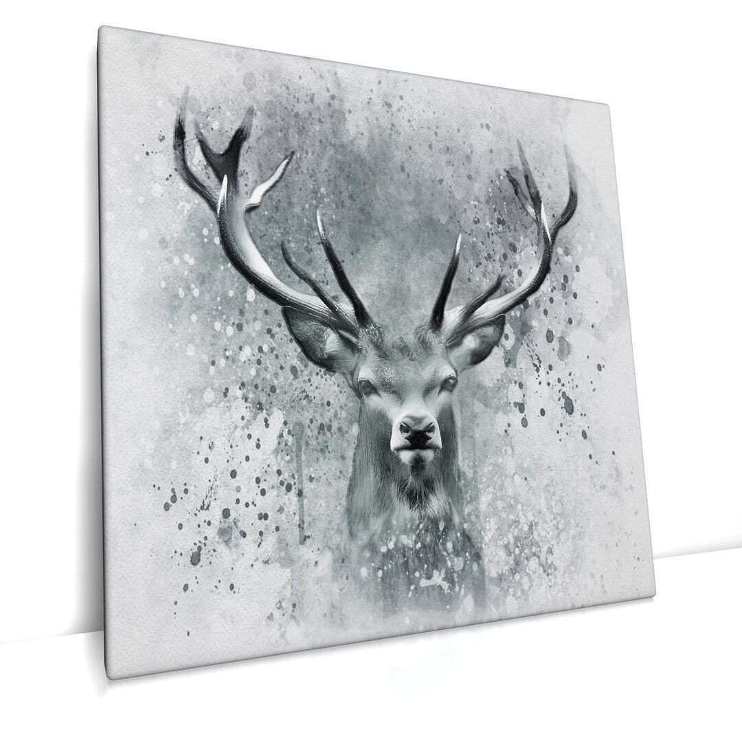 Leinwandbild Hirsch Abstrakt Tierbilder Wandbilder Wohnzimmerbild Modern