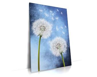 Dandelion Blue Canvas Picture, Poster, Dandelion, Flower, Modern, Plant, Canvas Wall Art Print, Framed Art, Framed Art, 07.802