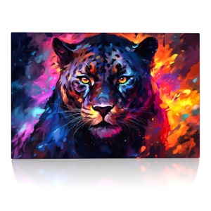 Panther - Canvas Picture, Poster - Mural XXL Art Print Wall Decoration Modern Art Colorful Canvas Wall Art Print 2.3901