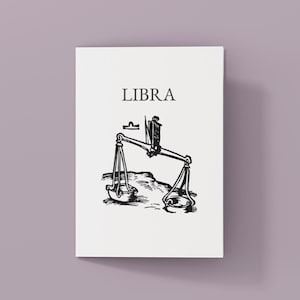 Waage Poster A5 – Druckbares Sternzeichen Poster, Wanddekoration und ideal für Notizbücher & Tagebücher