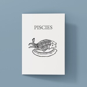 Fische Poster A5 – Druckbares Astrologie Poster, Wanddekoration und Verwendung für Dekoration & Notizbücher