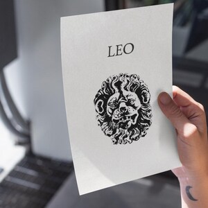 Löwe Poster A5 – Sternzeichen Poster zum Download, Wanddekoration und perfekt für Bullet Journals