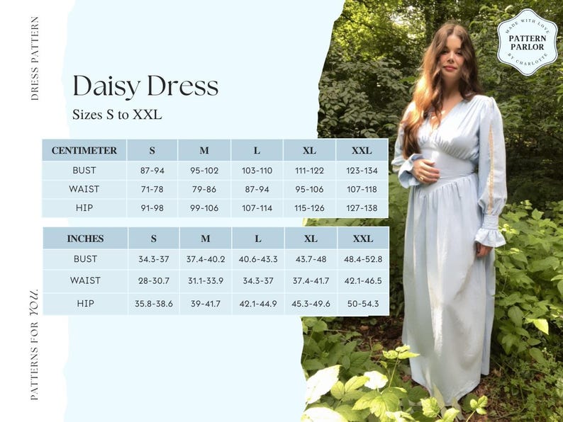 Long sleeve Maxi Dress Sewing Pattern Intermediate Sewing Pdf Empire