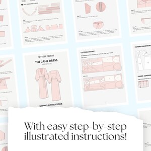 Preview of step by step instructions for 70s inspired wrap dress