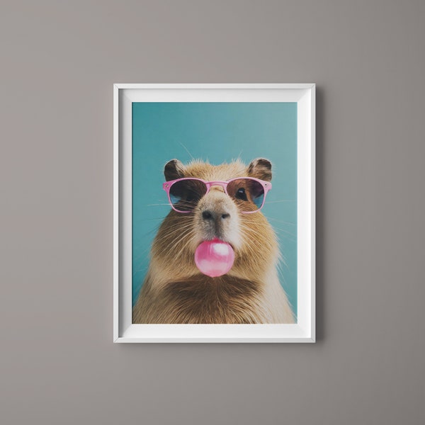 Capybara - Animal Poster Wall Art Print Home Decor Premium - Poster auf mattem Papier