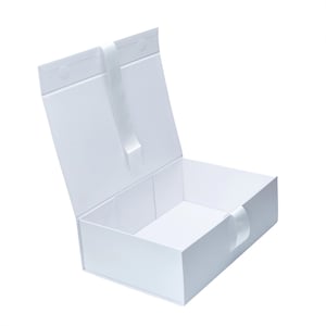 Large White Ribbon Silk Ribbon Magnetic box 35.5 x23.5x 10.5 cm luxury Box baptism Christening gorgeous luxury wholesale gifts wedding