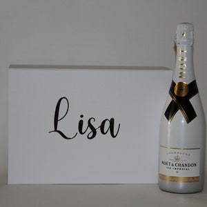 Gepersonaliseerde grote witte magnetische doos 35,5 x 23,5 x 10,5 cm doos doop doop prachtige luxe groothandel geschenken geen lint