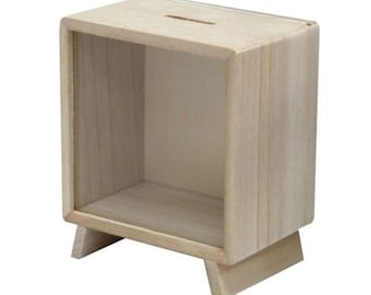 20x Wooden Square Money Box - Coin Savings Tin • Paint or Create Piggy Banks for Creative Minds or Vinyl Crafters Choice of Blanks • Storage