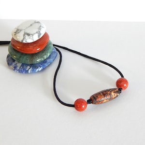 Dzi Stone Genuine Gemstone Agate Tibetan Lucky Charm Spiritual Jewelry image 1