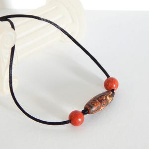 Dzi Stone Genuine Gemstone Agate Tibetan Lucky Charm Spiritual Jewelry image 3