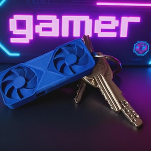NVidia RTX 5090 Schlüsselanhänger 3D Druck Karbonfaser verstärkt, Geschenk for ihn, GPU, Grafikkarte