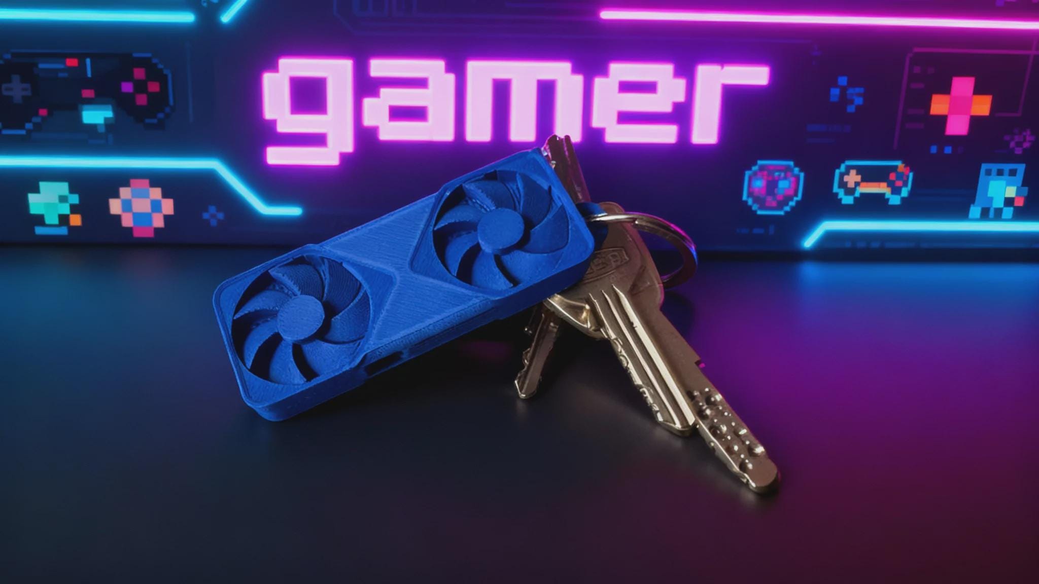 Porte-clés NVidia RTX 5090/5080, pendentif GPU en fibre de carbone imprimé en 3D