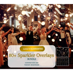 Photoshop用スパークラーオーバーレイ、ボケライトオーバーレイ、卒業式や結婚式の退場シーン