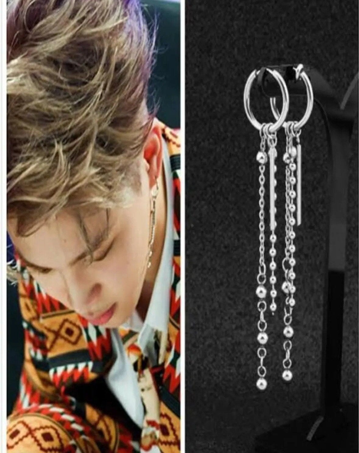 Jimin chain earrings deals