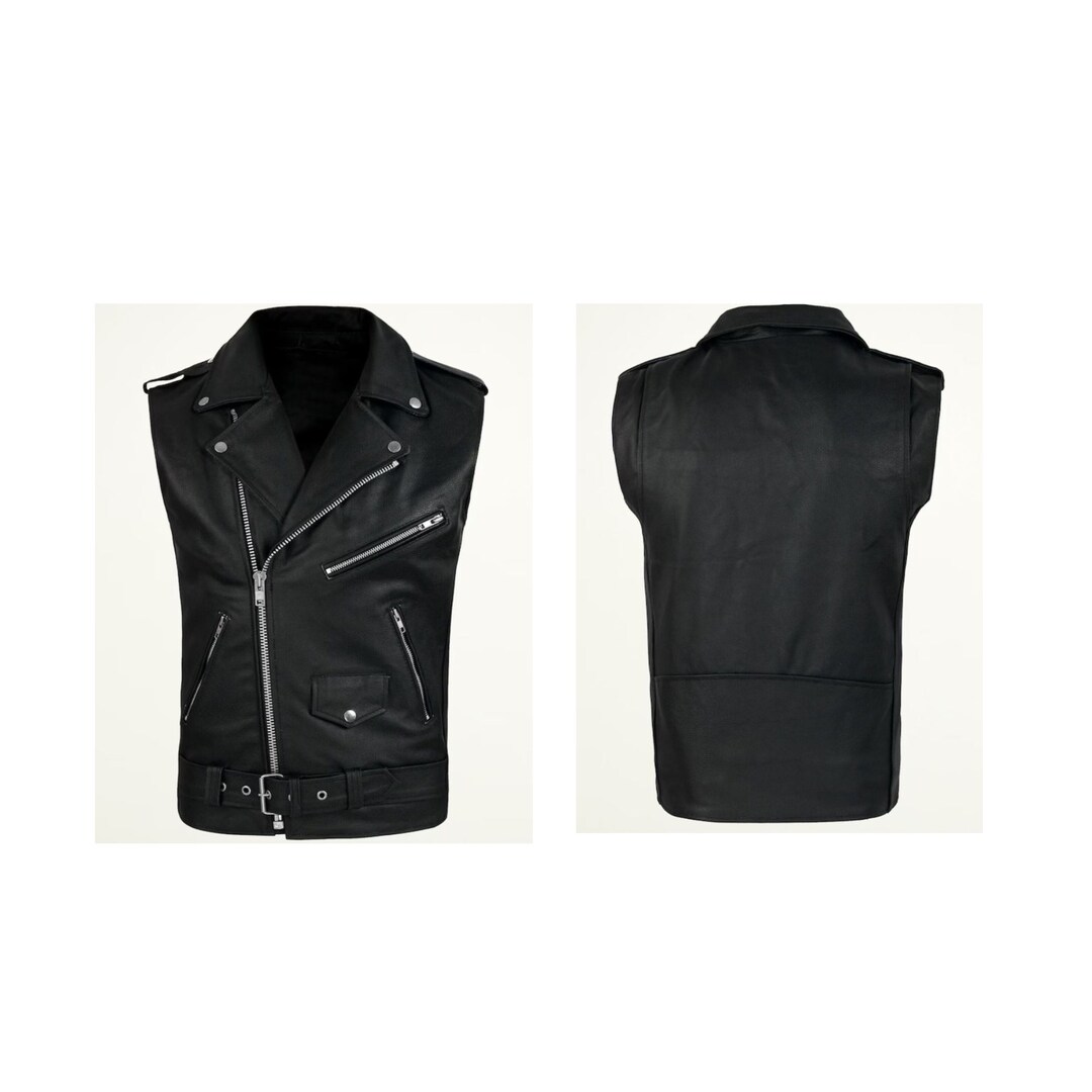 Black Vest for Men's Leather Vest for Men's Biker - Etsy