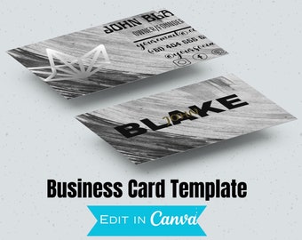 Business card, Designer business card, grey and black business card, gold writing business card.