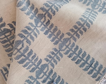 Hand Knotted Wool Oushak Rug, Beige Blue Modern Design Area Rug