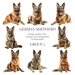 German Shepherd Clipart | High-Quality Transparent PNG | Watercolor Illustration | Pet Puppy Dog, Paper Crafting | Instant Digital Download