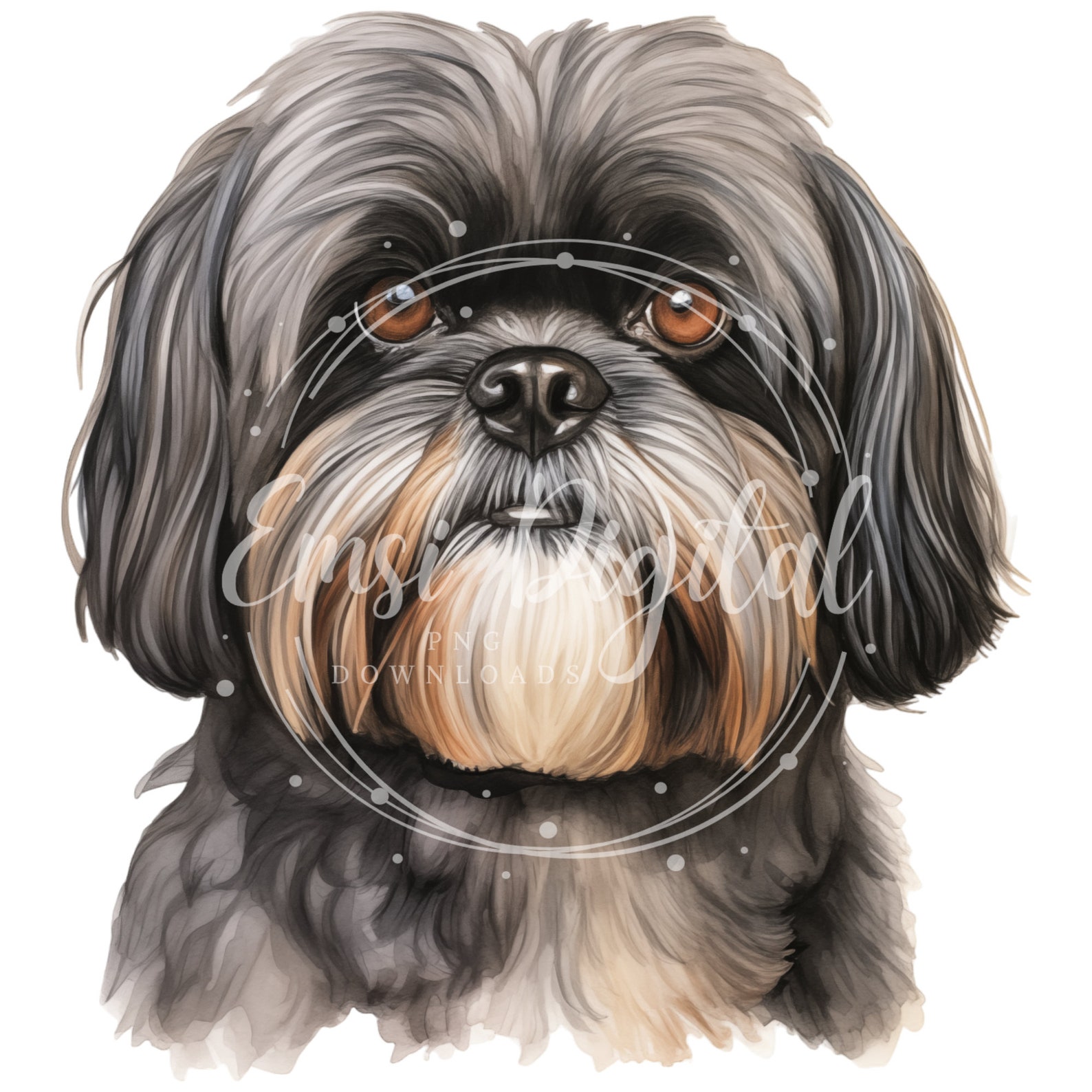 Shih Tzu Clipart | High-quality Transparent PNG | Watercolor Dog ...
