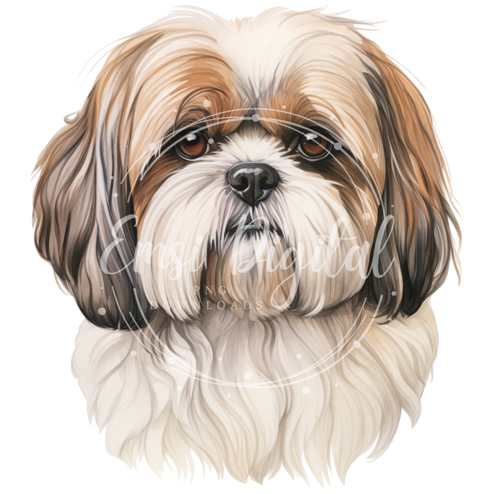 Shih Tzu Clipart | High-quality Transparent PNG | Watercolor Dog ...