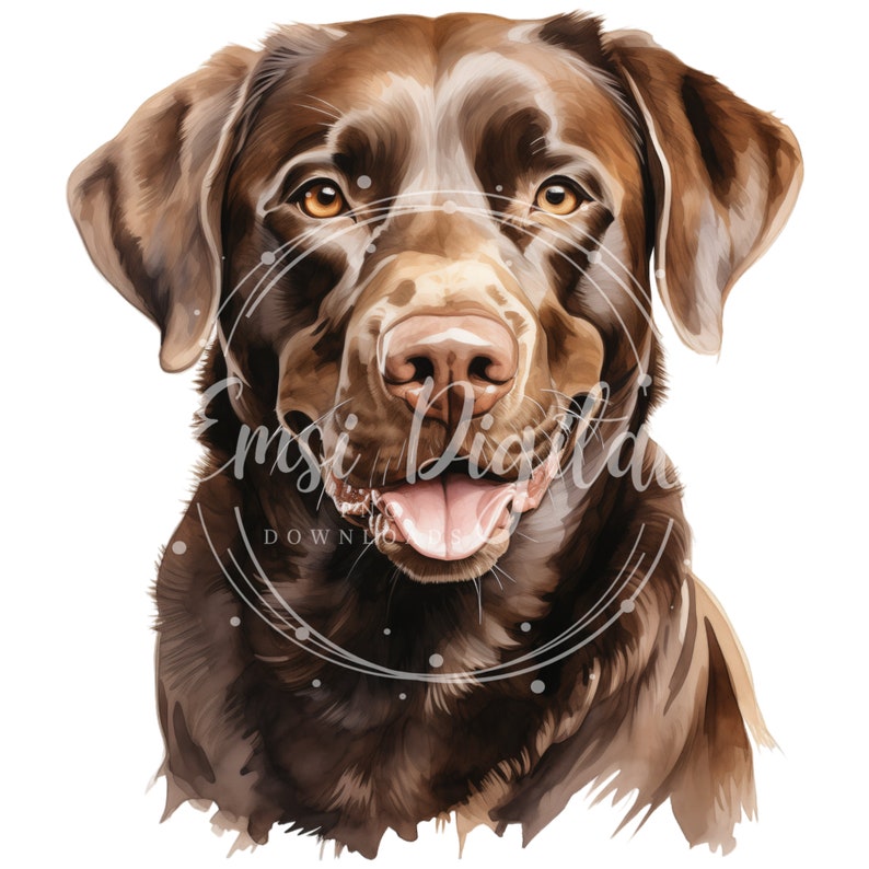 Chocolate Labrador Clipart | High-quality Transparent PNG | Watercolor ...