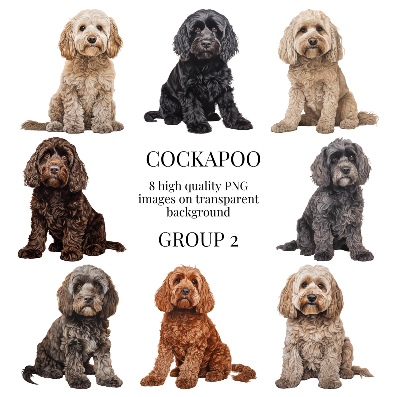 Cockapoo Things Paper Cockapoo Clipart | High-quality Transparent PNG | Watercolor ...