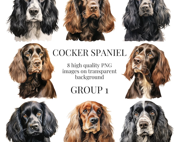 Cocker Spaniel Clipart | High-quality Transparent PNG | Watercolor Dog ...