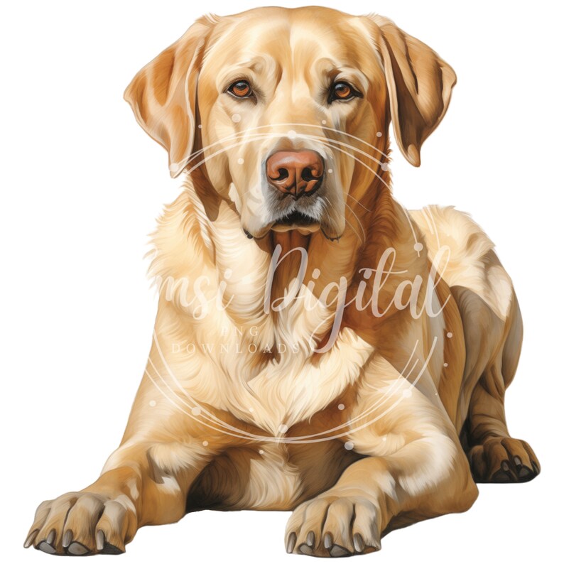 K&ouml;nnte beinhalten: Ein Golden Retriever liegt mit leicht geneigtem Kopf. Der Hund hat ein weiches, flauschiges Fell und braune Augen.