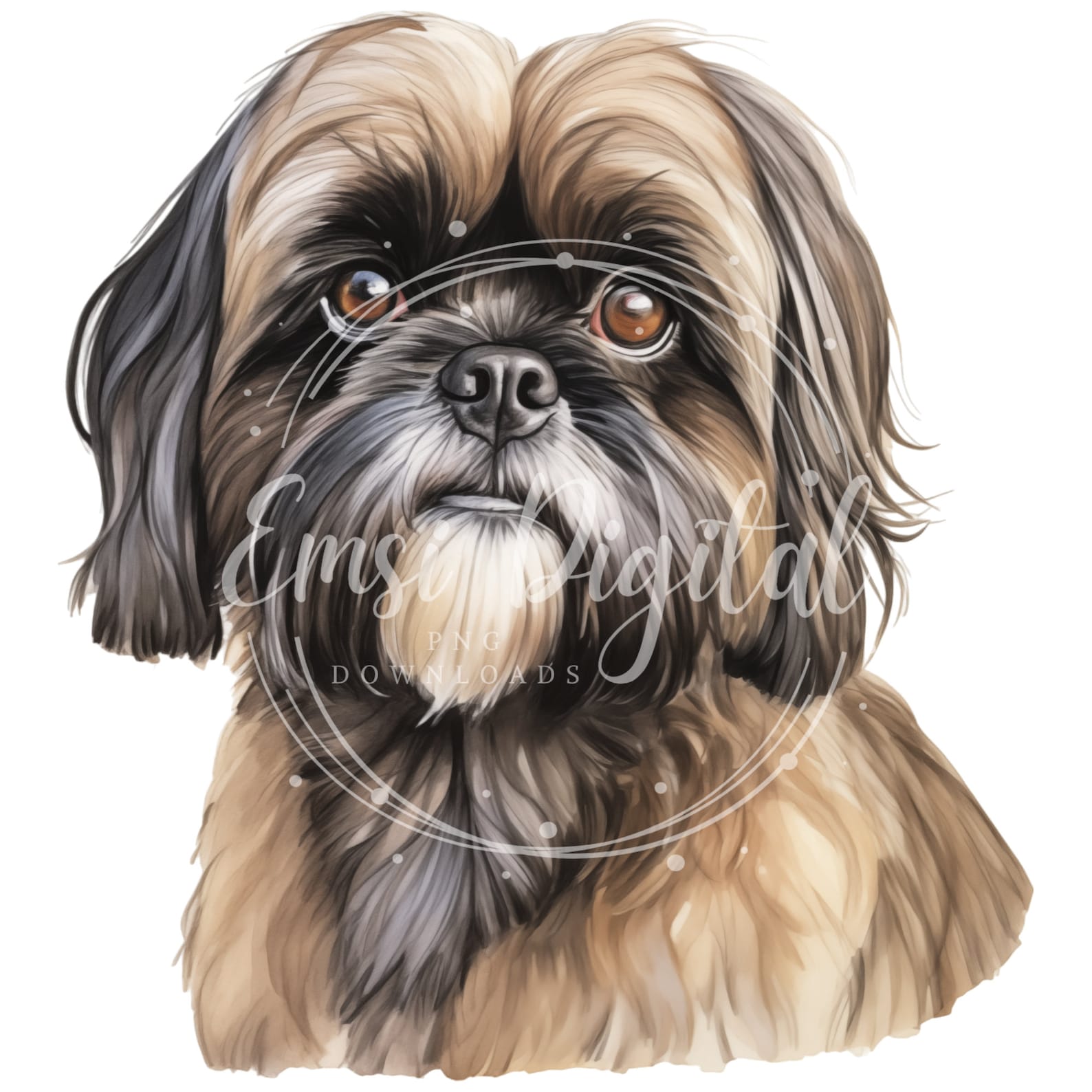 Shih Tzu Clipart | High-quality Transparent PNG | Watercolor Dog ...