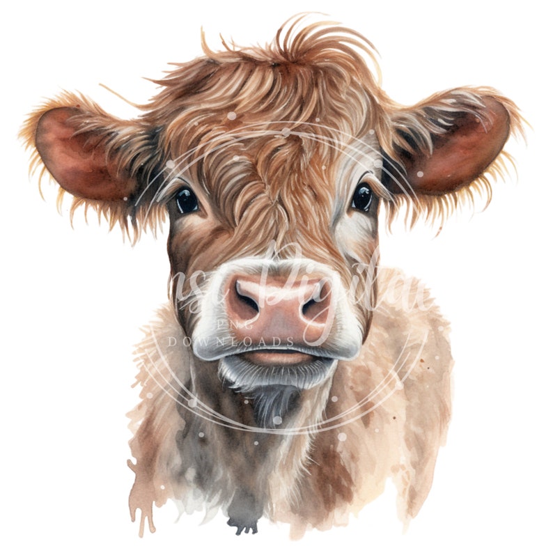 Highland Cattle Clipart High-quality Transparent PNG Watercolor Cow ...
