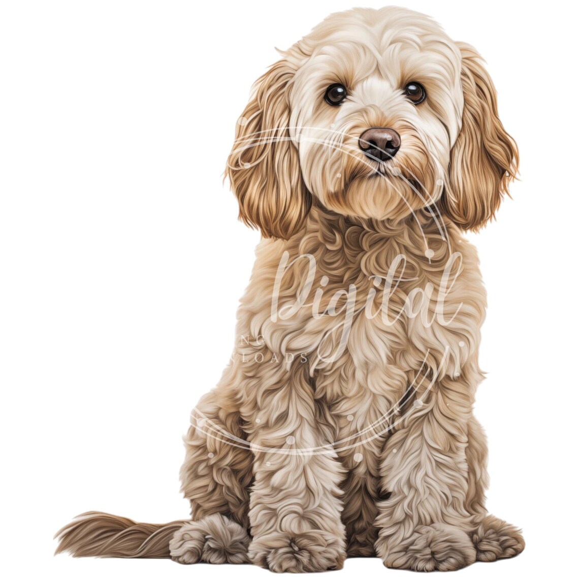 Cockapoo Digital Cockapoo Clipart | High-quality Transparent PNG | Watercolor ...