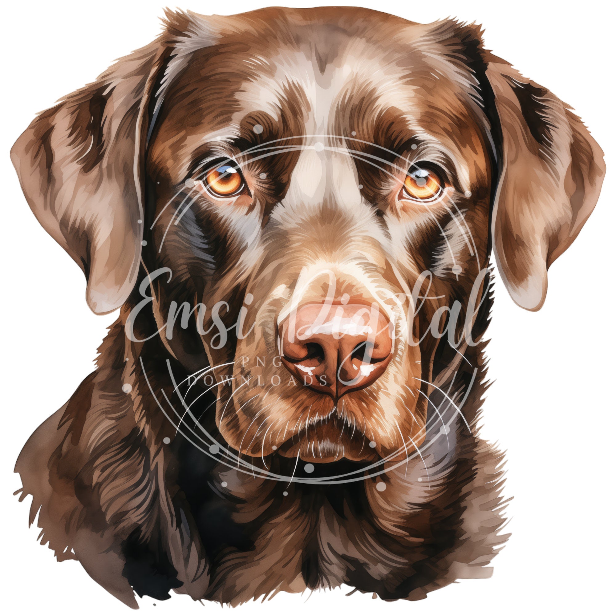 Chocolate Labrador Clipart | High-quality Transparent PNG | Watercolor ...