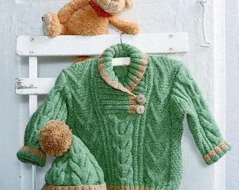Sweater and Hat with Cable Pattern