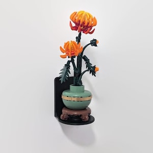 Screwless Floating Wall Display for LEGO® Chrysanthemum and Plum Blossom