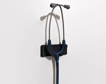 Minimalist Stethoscope Holder - No Drill Installation - Command Strip Mount