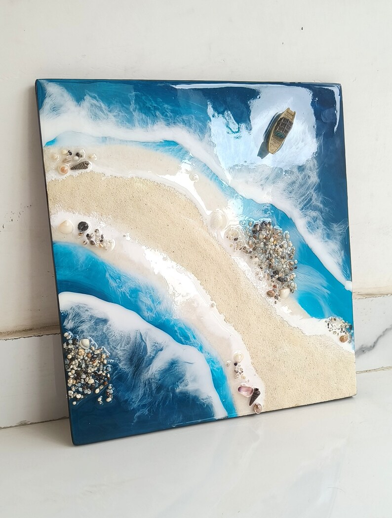 Resin Beach Wall Art, Beach Wall Art, Ocean Wall Art, Resin Wall Art