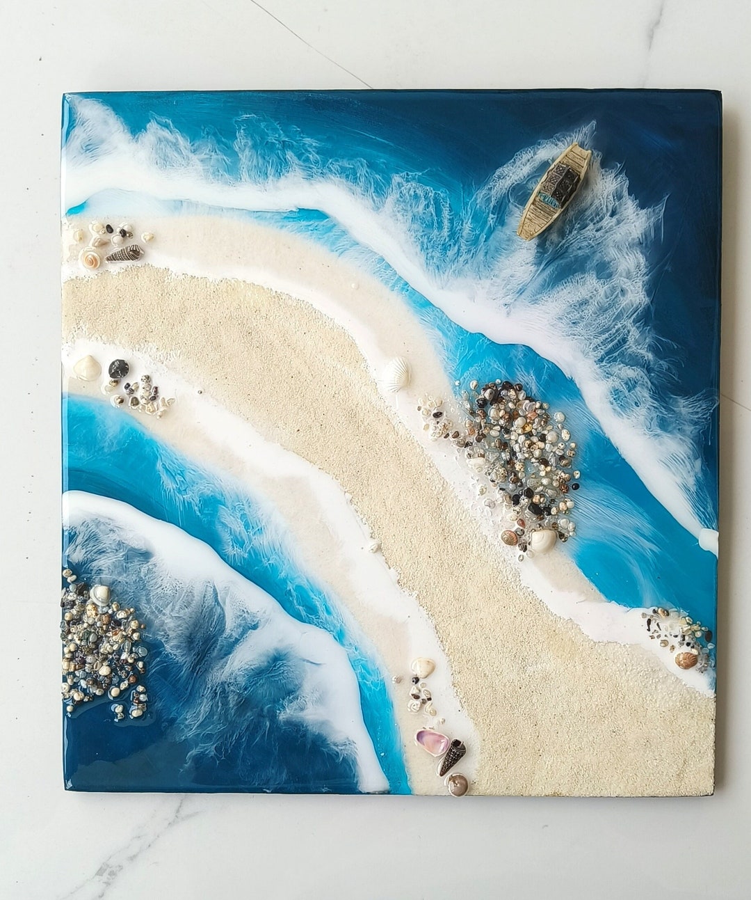 Resin Beach Wall Art, Beach Wall Art, Ocean Wall Art, Resin Wall Art