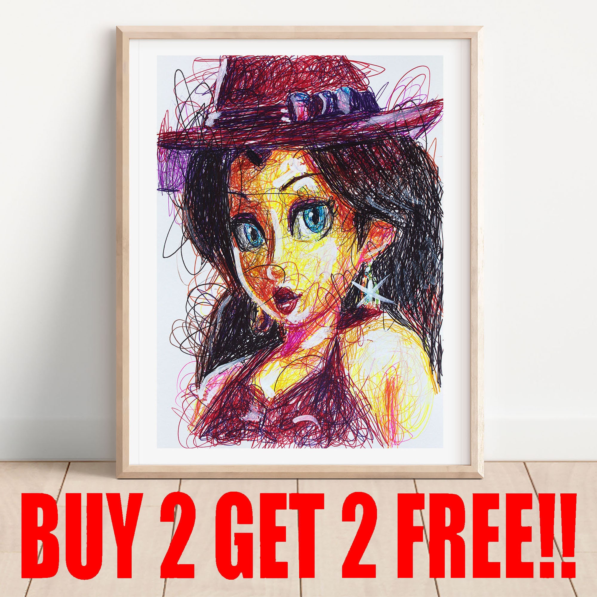 Pauline Ballpoint Pen Print, Buy 2 Get 2 FREE, Super Mario Odyssey Artwork, Video Game Art, Nintendo Switch Poster, Game Room Artwork