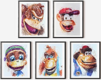 ドンキーコング2 - クラシックレンダリング - ポスター 13x19 - Etsy 日本