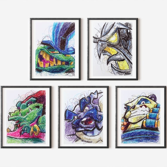 Sly Cooper Boss Ballpoint Pen Print Set, Video Game Art, Gamer